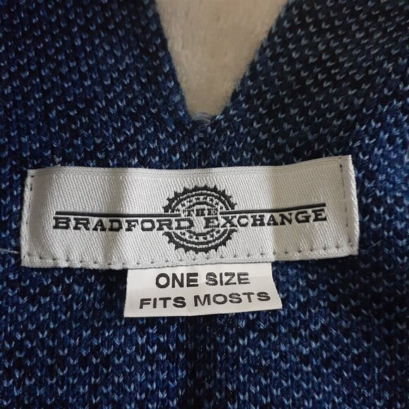 Bradford Exchange Women's One Size Blue Orange Aztec Western Fringe Shawl Wrap - Picture 4 of 8